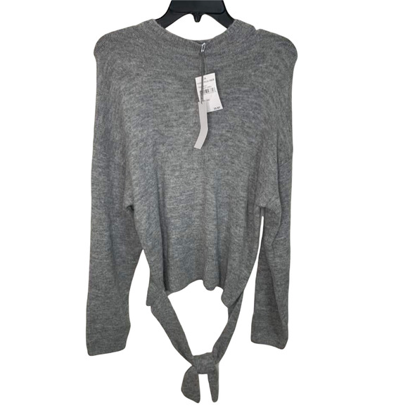 WAYF Light Grey Bow Soft Sweater Size Medium NEW - Picture 2 of 6